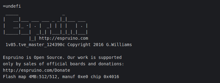 Run JavaScript on your ESP8266 using Espruino firmware.